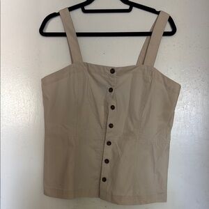 Banana Republic Cream Fitted Buttoned Tank Top